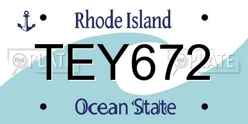 TEY672 Rhode Island License Plate