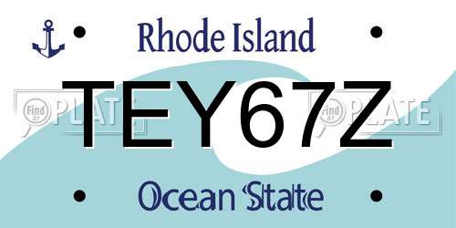 TEY67Z Rhode Island License Plate