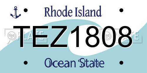 TEZ1808 Rhode Island License Plate