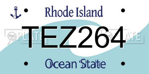 TEZ264 Rhode Island License Plate
