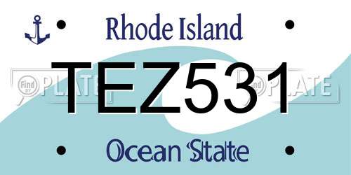 TEZ531 Rhode Island License Plate