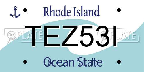 TEZ53I Rhode Island License Plate