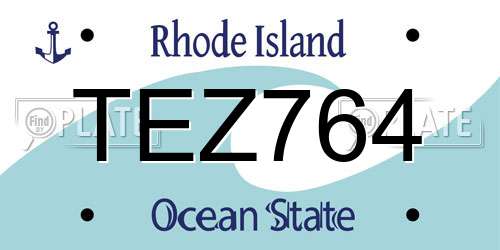 TEZ764 Rhode Island License Plate