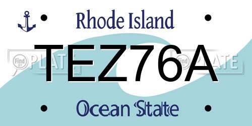 TEZ76A Rhode Island License Plate