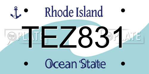 TEZ831 Rhode Island License Plate