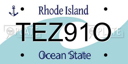 TEZ91O Rhode Island License Plate