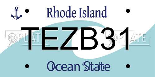 TEZB31 Rhode Island License Plate