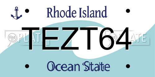 TEZT64 Rhode Island License Plate