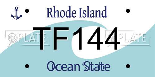 TF144 Rhode Island License Plate