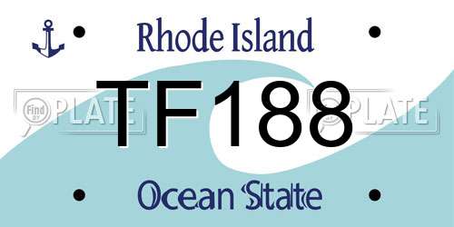 TF188 Rhode Island License Plate