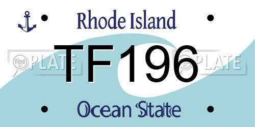TF196 Rhode Island License Plate