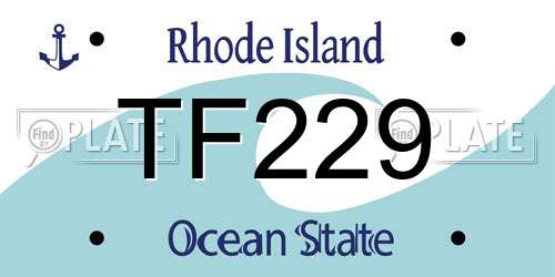 TF229 Rhode Island License Plate
