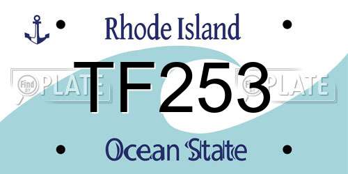 TF253 Rhode Island License Plate