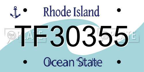 TF30355 Rhode Island License Plate