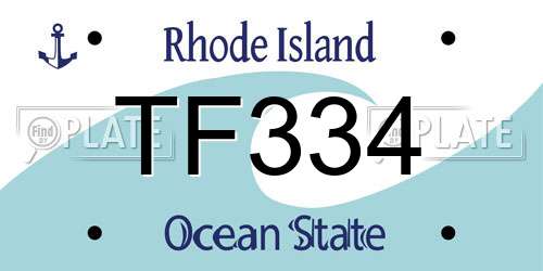 TF334 Rhode Island License Plate