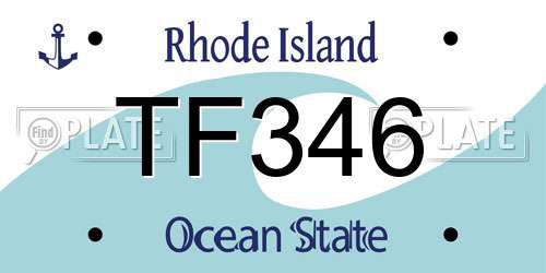 TF346 Rhode Island License Plate