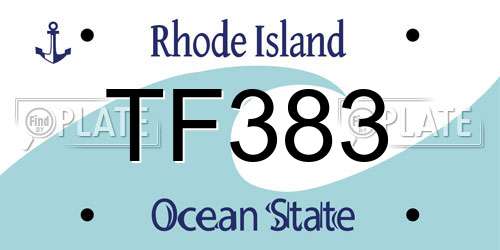 TF383 Rhode Island License Plate