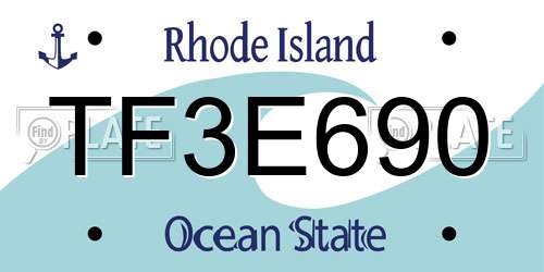 TF3E690 Rhode Island License Plate