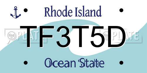 TF3T5D Rhode Island License Plate