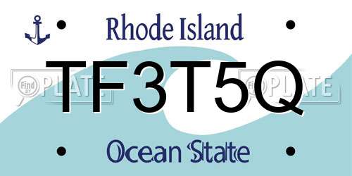 TF3T5Q Rhode Island License Plate