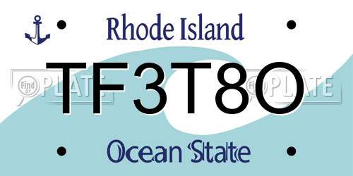 TF3T8O Rhode Island License Plate