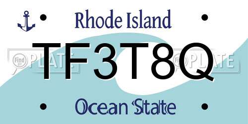 TF3T8Q Rhode Island License Plate