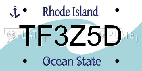 TF3Z5D Rhode Island License Plate