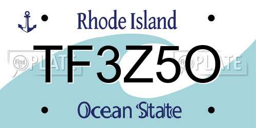 TF3Z5O Rhode Island License Plate