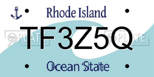 TF3Z5Q Rhode Island License Plate