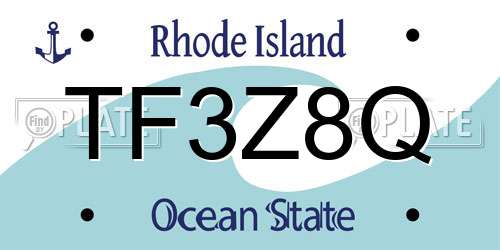 TF3Z8Q Rhode Island License Plate