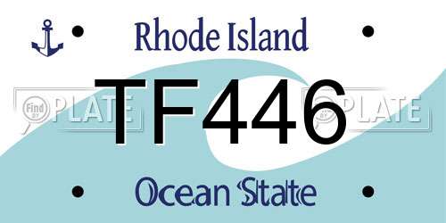 TF446 Rhode Island License Plate