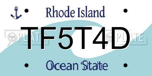 TF5T4D Rhode Island License Plate
