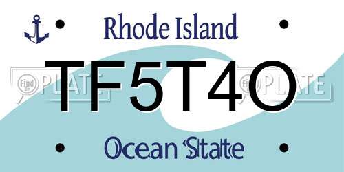 TF5T4O Rhode Island License Plate