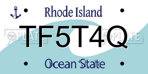 TF5T4Q Rhode Island License Plate