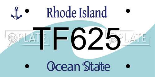 TF625 Rhode Island License Plate