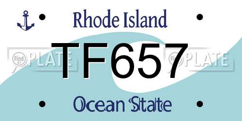 TF657 Rhode Island License Plate