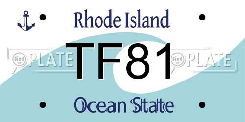 TF81 Rhode Island License Plate