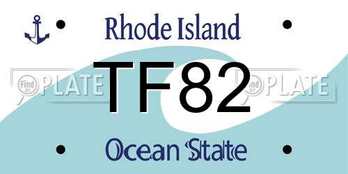 TF82 Rhode Island License Plate