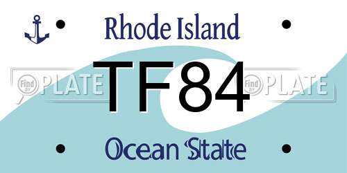 TF84 Rhode Island License Plate