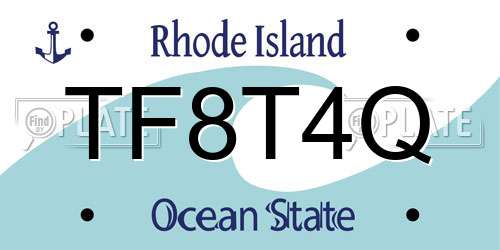 TF8T4Q Rhode Island License Plate