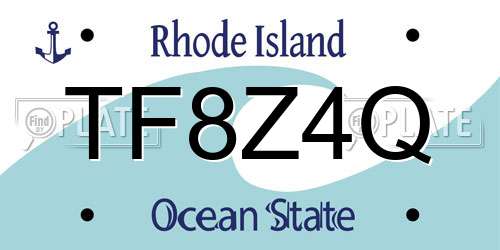 TF8Z4Q Rhode Island License Plate