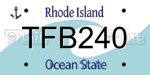 TFB240 Rhode Island License Plate