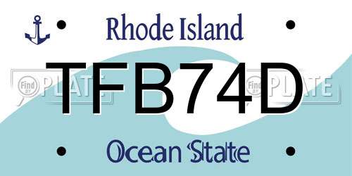 TFB74D Rhode Island License Plate