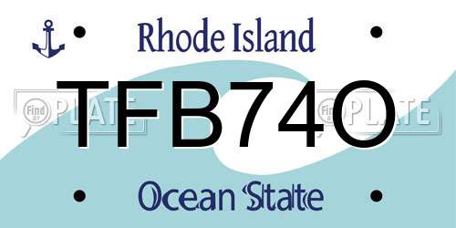 TFB74O Rhode Island License Plate