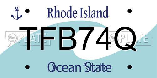 TFB74Q Rhode Island License Plate
