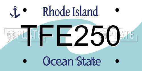 TFE250 Rhode Island License Plate
