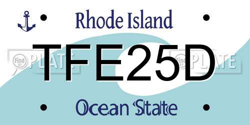 TFE25D Rhode Island License Plate