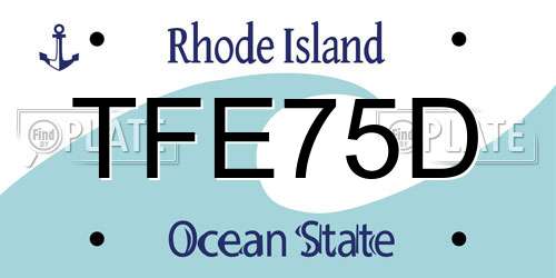 TFE75D Rhode Island License Plate