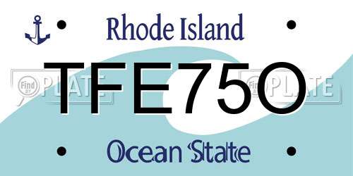 TFE75O Rhode Island License Plate