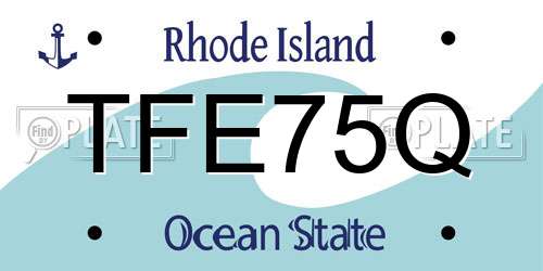 TFE75Q Rhode Island License Plate